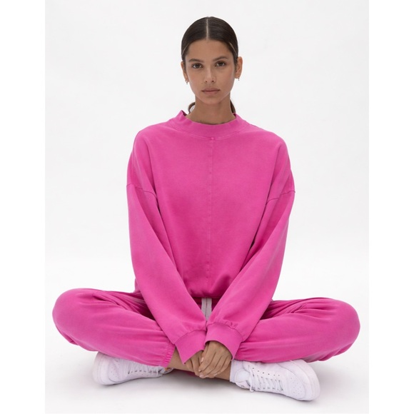 ELECTRIC & ROSE | Davis Seamed Sweatshirt in Pink, Size Medium - Picture 2 of 9